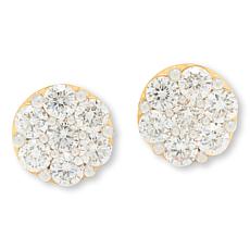Bright Halo Lab-Grown Diamonds 2ctw Cluster Stud Earrings