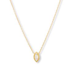 Bright Halo Lab Grown Diamonds .62ctw Marquise Solitaire Necklace