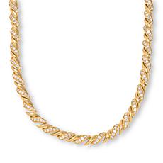 Bright Halo Lab Grown Diamonds Gold-Plated 4.12ctw Wave Necklace