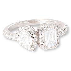 Bright Halo "Toi et Moi" "You and Me" 1.39cttw Lab-Grown Diamond Ring