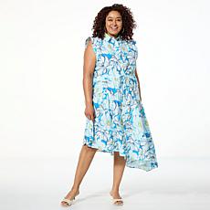 C Wonder Buttoned Asymmetric Dress