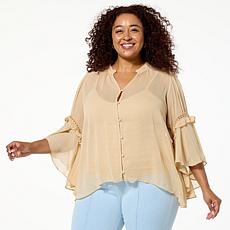 C Wonder by Christian Siriano Chiffon Drama Top