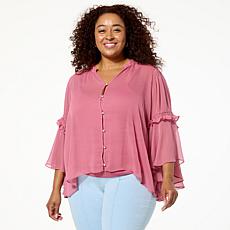 C Wonder by Christian Siriano Chiffon Drama Top