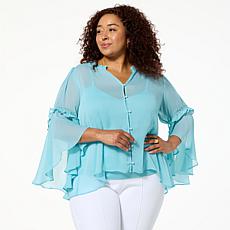 C Wonder by Christian Siriano Chiffon Drama Top
