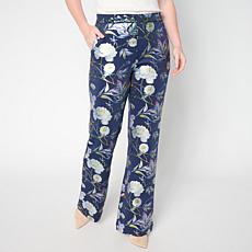 C Wonder by Christian Siriano Pull-On Foil-Printed Scuba Knit Pant