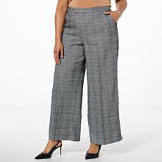 C Wonder Glen Plaid 2-Tone Wide Leg Trouser