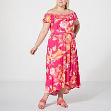 C Wonder On/Off the Shoulder Flounce Dress