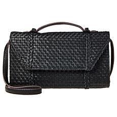 C. Wonder Woven Leather Crossbody Clutch Handbag
