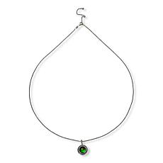 Canadian Ammolite Gems 8mm Round Green Ammolite Pendant with Chain