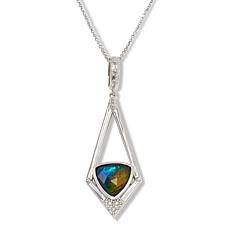 Canadian Ammolite Gems Trilliant-Cut Ammolite Pendant with 18" Chain