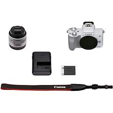 Canon EOS M50 Mark II Mirrorless Digital Camera w/15-45mm Lens - White