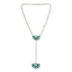 Chaco Canyon 20" Campitos Turquoise Sterling Silver Lariat Y-Necklace