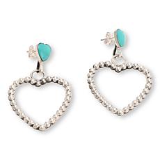 Chaco Canyon Campitos Turquoise Beaded Heart Drop Earrings