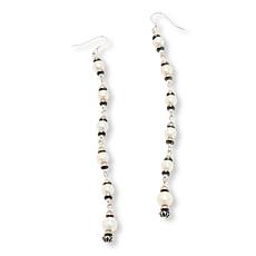Chaco Canyon Cultured Pearl and "Navajo Pearl" Drop Earrings