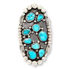 Chaco Canyon Kingman Turquoise Mixed Cut Cluster Ring