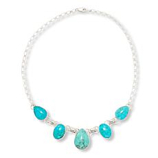 Chaco Canyon Kingman Turquoise Pear and Oval Stone Necklace