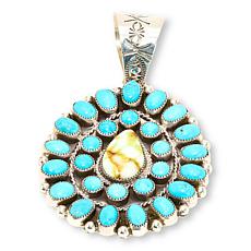 Chaco Canyon Large Cluster Sleeping Beauty Turquoise Pendant