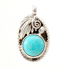 Chaco Canyon Sleeping Beauty Turquoise Feather Pendant