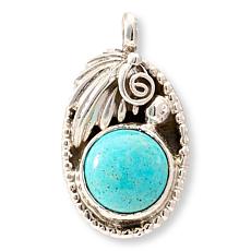 Chaco Canyon Sleeping Beauty Turquoise Feather Pendant
