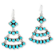 Chaco Canyon Sleeping Beauty Turquoise Flared-Design Drop Earrings
