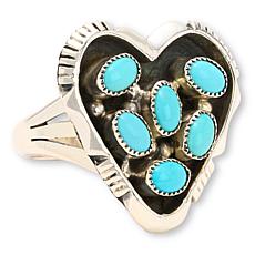 Chaco Canyon Sleeping Beauty Turquoise Heart-Design Ring