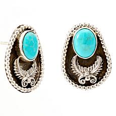 Chaco Canyon Sleeping Beauty Turquoise Leaf Stud Earrings
