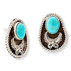 Chaco Canyon Sleeping Beauty Turquoise Leaf Stud Earrings