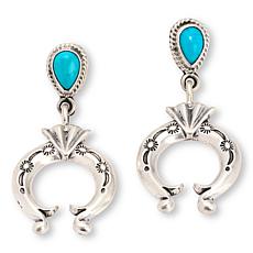 Chaco Canyon Sleeping Beauty Turquoise Naja-Design Drop Earrings