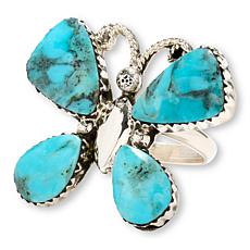 Chaco Canyon Sterling Silver Kingman Turquoise Butterfly Ring