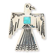 Chaco Canyon Sterling Silver Kingman Turquoise Thunderbird Ring