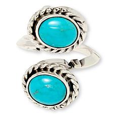 Chaco Canyon Sterling Silver Sleeping Beauty Turquoise Bypass Ring