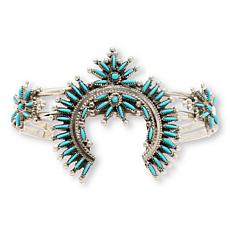 Chaco Canyon Zuni Sleeping Beauty Turquoise Needlepoint Cuff Bracelet