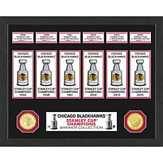 Chicago Blackhawks 6x Stanley Cup Champions Commemorative Frame