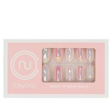 CliqOnU Iridescent White Press-on Nails - Pretty in Pearls