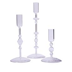 Clover by Jo Set of 3 Mouth-blown Glass Candle Holders