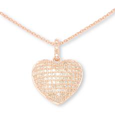 Colleen Lopez 1ctw Rose Gold-Plated Champagne Diamond Heart Pendant