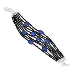 Colleen Lopez Black Spinel and Lapis 8-Row Layered Bracelet