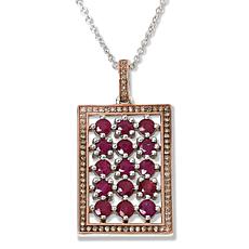 Colleen Lopez Gemstone and Colored Diamond Tag Pendant with 18" Chain
