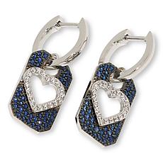 Colleen Lopez Gemstone and White Zircon Heart Tag Drop Earrings