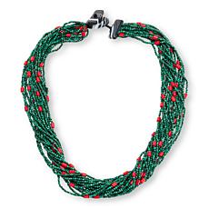 Colleen Lopez Gemstone Bead 18-Strand Cord Necklace