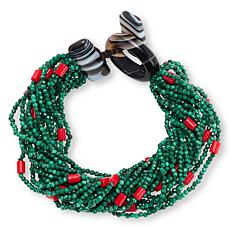 Colleen Lopez Gemstone Bead 20-Strand Cord Bracelet