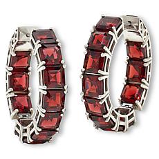Colleen Lopez Gemstone Octagonal Inside-Outside Hugger Hoop Earrings