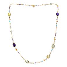 Colleen Lopez Goldtone Multigemstone Station 36" Chain Necklace