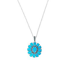 Colleen Lopez Opal and Diamond Sterling Silver Pendant with Chain