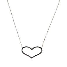Colleen Lopez Sterling Silver 0.26ctw Diamond Heart-Shaped Necklace