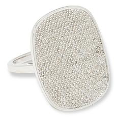 Colleen Lopez Sterling Silver 1.43ctw Pavé White Diamond Ring