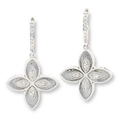 Colleen Lopez Sterling Silver 1/4ctw Diamond Drop Earrings