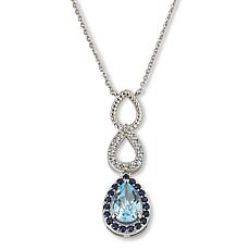 Colleen Lopez Sterling Silver Gemstone Triple-Pear Drop Necklace