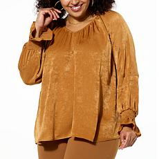 Colleen Lopez Studded Balloon Sleeve Blouse