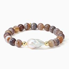 Connie Craig Carroll Baroque Pearl Beaded Stretch Bracelet 